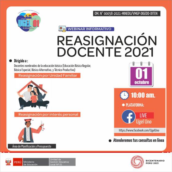 Webinar informativo: reasignación docente 2021