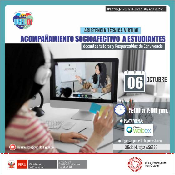 Asistencia técnica virtual sobre el acompañamiento socioafectivo a los estudiantes