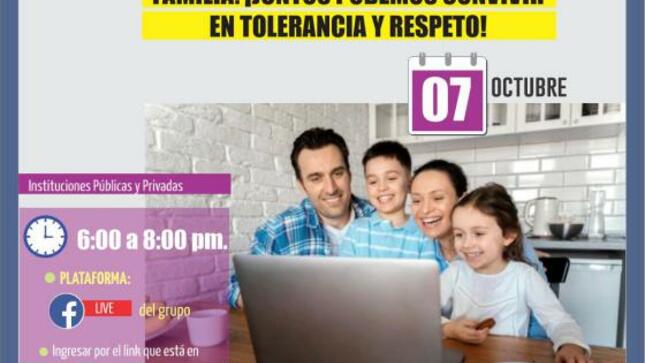 Taller virtual para las familias: ¡juntos podemos convivir en tolerancia y respeto!