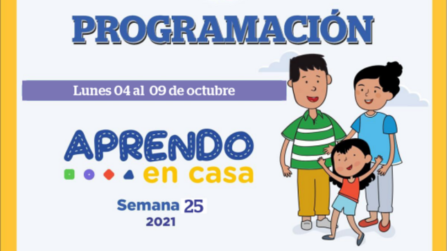 Programación de aprendo en casa del 04 al 09 de octubre 2021