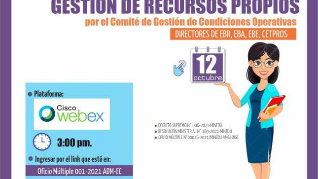 I capacitacion virtual: gestion de recursos propios por el comité de gestion de condiciones operativas