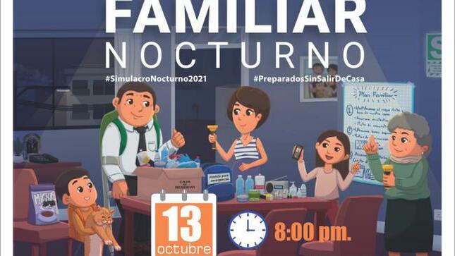 Simulacro familiar nocturno - sin salir de casa el 13 de octubre a las 8 de la noche