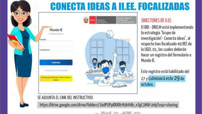 Registro de formulario de conecta ideas a ii.ee. focalizadas