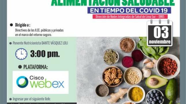 Taller virtual: alimentación saludable en tiempos del covid 19
