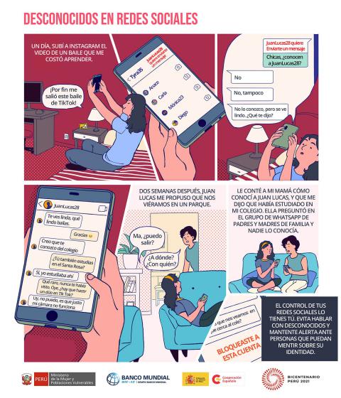 Desconocidos en redes sociales
