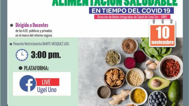 Taller virtual: alimentación saludable en tiempos del covid 19