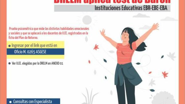 Drelm aplica el test de barón de ii.ee. ebr-ebe-eba