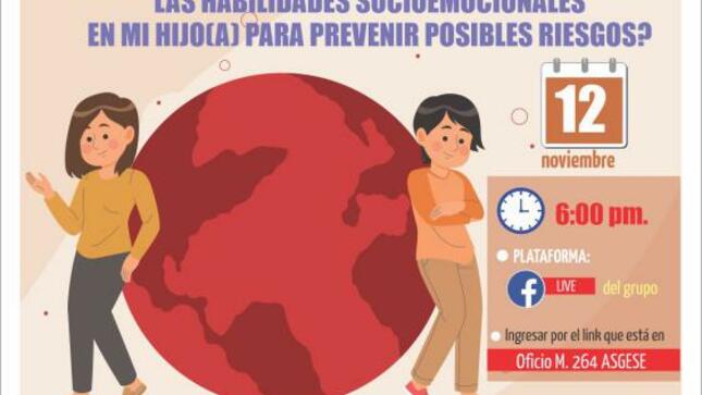 Taller virtual para las familias: ¿cómo puedo promover las hhssee en mi hijo(a) para prevenir posibles riesgos?