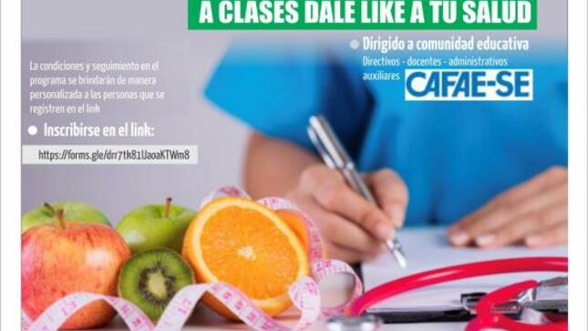 Inscripción al programa a clases...dale like a tu salud