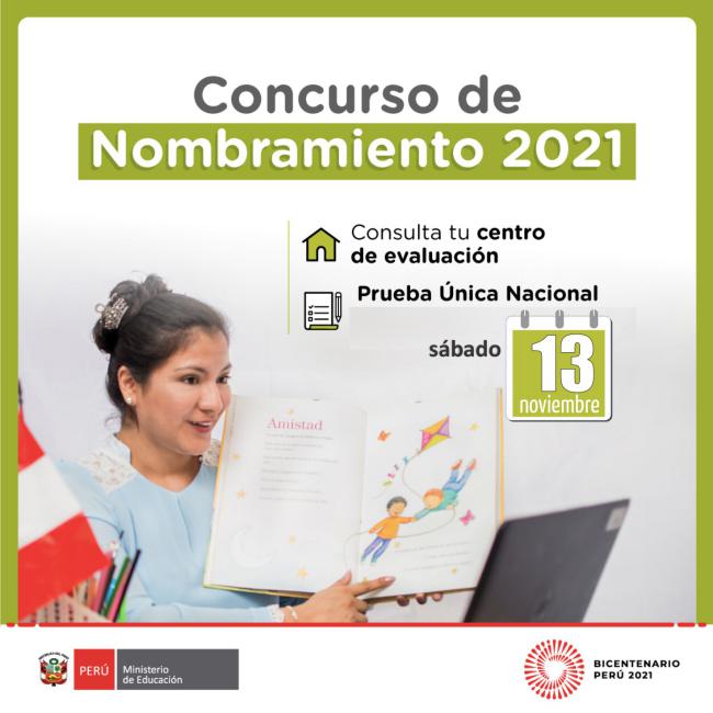 Este sábado 13 de noviembre se rendirá la prueba del concurso de nombramiento 2021