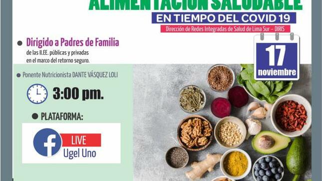 Taller virtual: alimentación saludable en tiempos del covid 19
