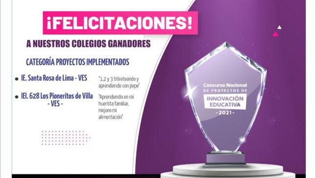 Felicitamos a nuestros colegios ganadores del concurso nacional de fondep 2021