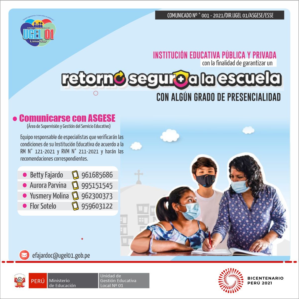 Retorno seguro a la escuela con algún grado de presencialidad