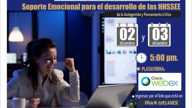 Taller virtual de soporte emocional para el desarrollo de las hhssee de la autogestión y pensamiento crítico