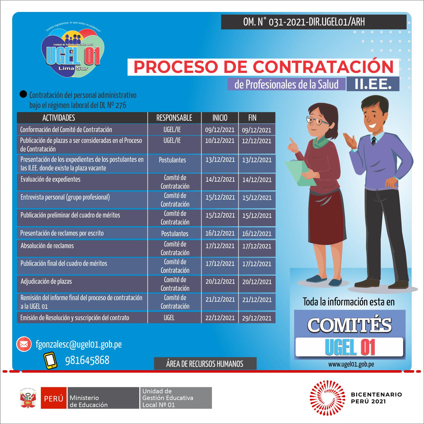 Proceso de contratación de profesionales de la salud 2022