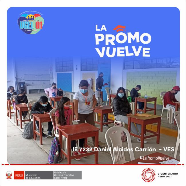 La promo vuelve con estudiantes de primaria y secundaria a la ie 7232 daniel alcides carrión