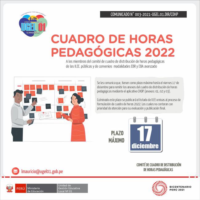 Cuadro de horas plazo maximo 17 diciembre