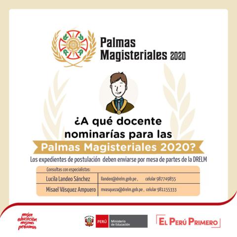 Proceso de condecoración de palmas magisteriales 2020