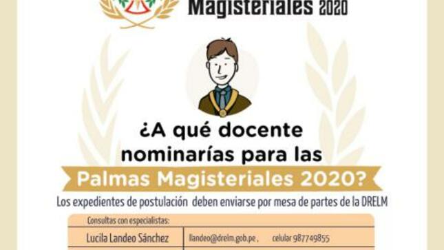 Proceso de condecoración de palmas magisteriales 2020