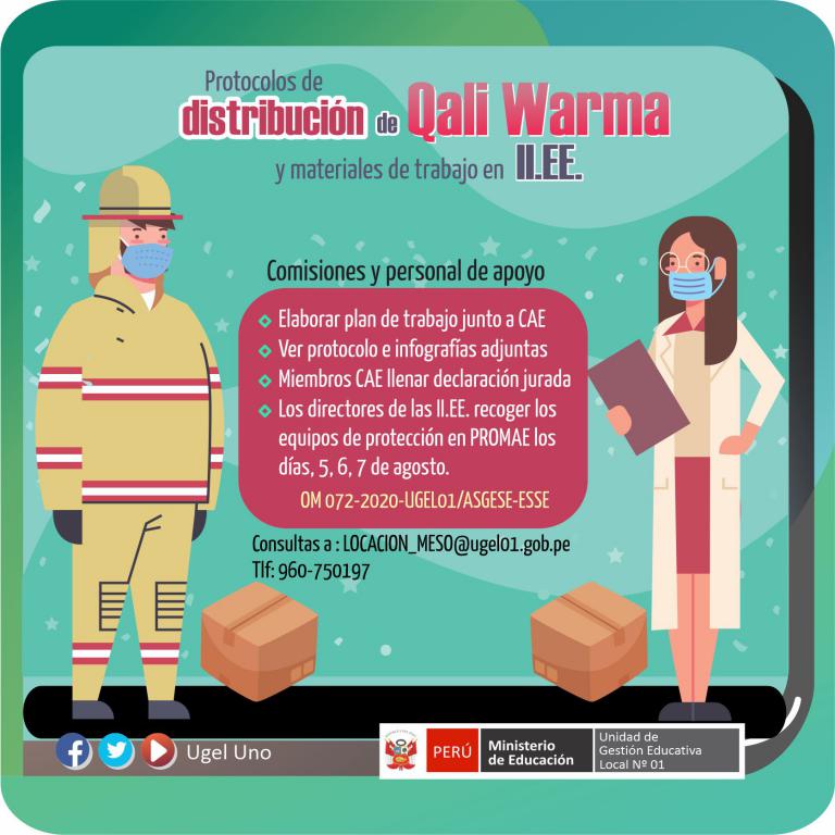 Protocolos de distribución de qali warma y materiales de trabajo