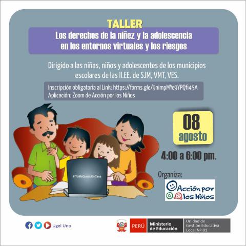 Taller: los derechos de la niñez y la adolescencia en los entornos virtuales y sus riesgos