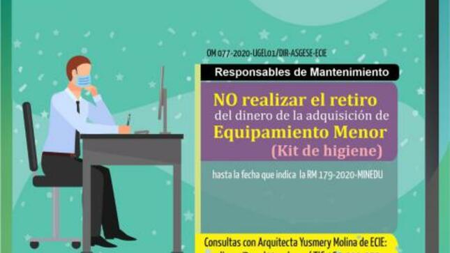 Información sobre adquisición de equipamiento menor (kit de higiene)