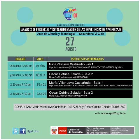 Taller de capacitación docente: análisis de evidencias y retroalimentación de las experiencias de aprendizaje