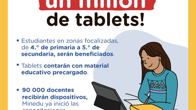 Ministerio de educación completa la adquisición de más de un millón cincuenta mil tabletas