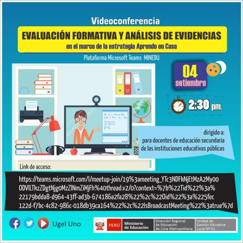 Videoconferencia: evaluación formativa y análisis de evidencias - nivel secundaria