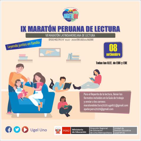 08 setiembre: ix maratón peruana de lectura y vii maratón latinoamericana de lectura