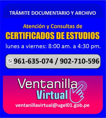Atención y consultas de certificados de estudios