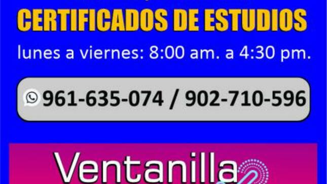 Atención y consultas de certificados de estudios