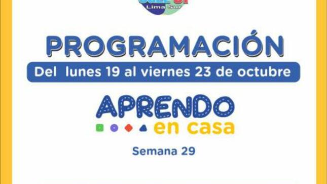 Programación de aprendo en casa (19 al 23 octubre 2020)