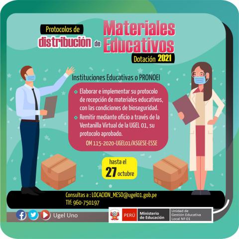 Protocolos de distribución de materiales educativos 2021