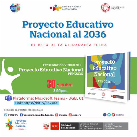 Dialogo virtual sobre proyecto educativo nacional al 2036