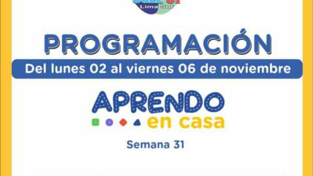 Programación de aprendo en casa (02 al 06 noviembre 2020)