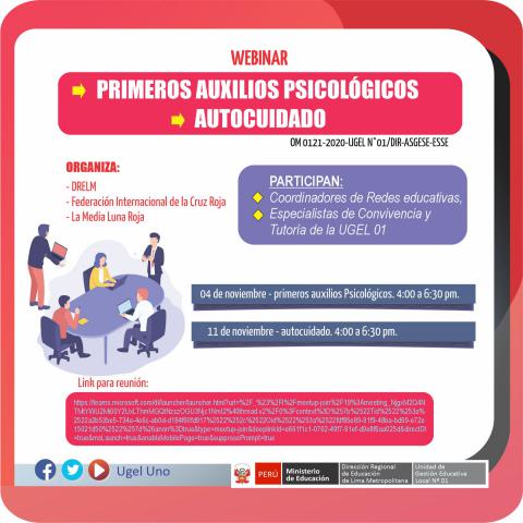 Webinar: primeros auxilios psicológicos y de autocuidado