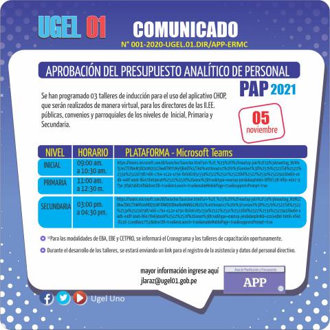 Aprobación del presupuesto analítico de personal pap 2021