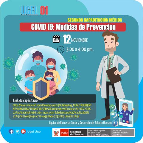 Segunda capacitación médica: covid 19 medidas de prevención