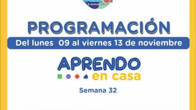 Programación de aprendo en casa (09 al 13 noviembre 2020)