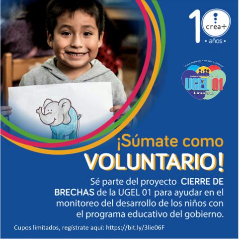 Voluntarios para el proyecto educativo cierre de brechas