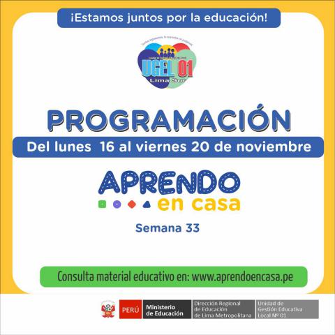 Programación de aprendo en casa (16 al 20 noviembre 2020)