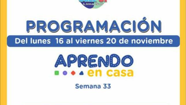 Programación de aprendo en casa (16 al 20 noviembre 2020)