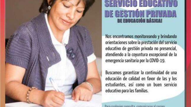 Supervisión al servicio educativo de gestión privada de educación básica