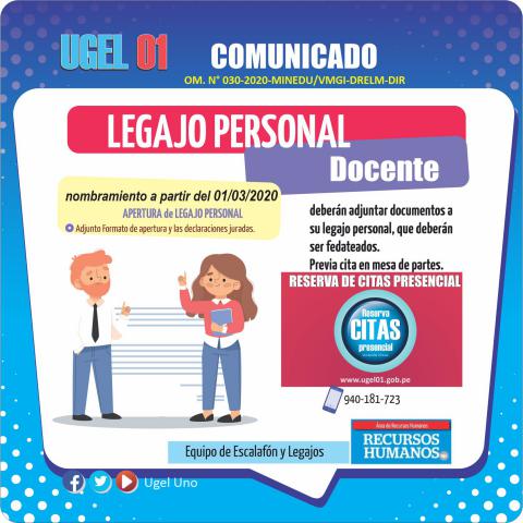 Apertura y actualización de legajo personal docente (nombrado 01/03/2020)