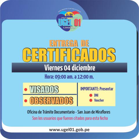 Entregade certificados visados y observados