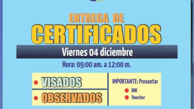 Entregade certificados visados y observados