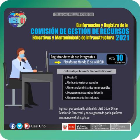 Conformación y resgistro de la comisión de gestiónde recursos educativos y mantenimiento deinfraestructura 2021