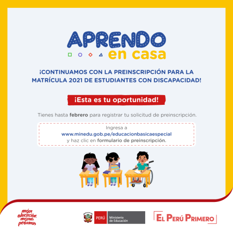 Preinscripción matrícula 2021 de estudiantes con discapacidad