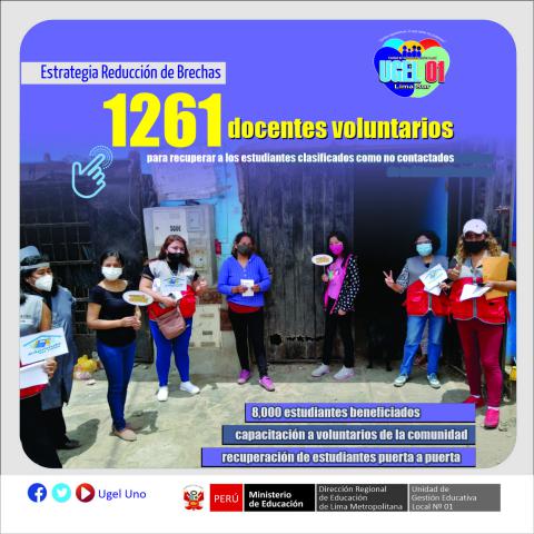 Más de 1200 docentes voluntarios fortalecerán la reducción de brechas con estudiantes no contactados